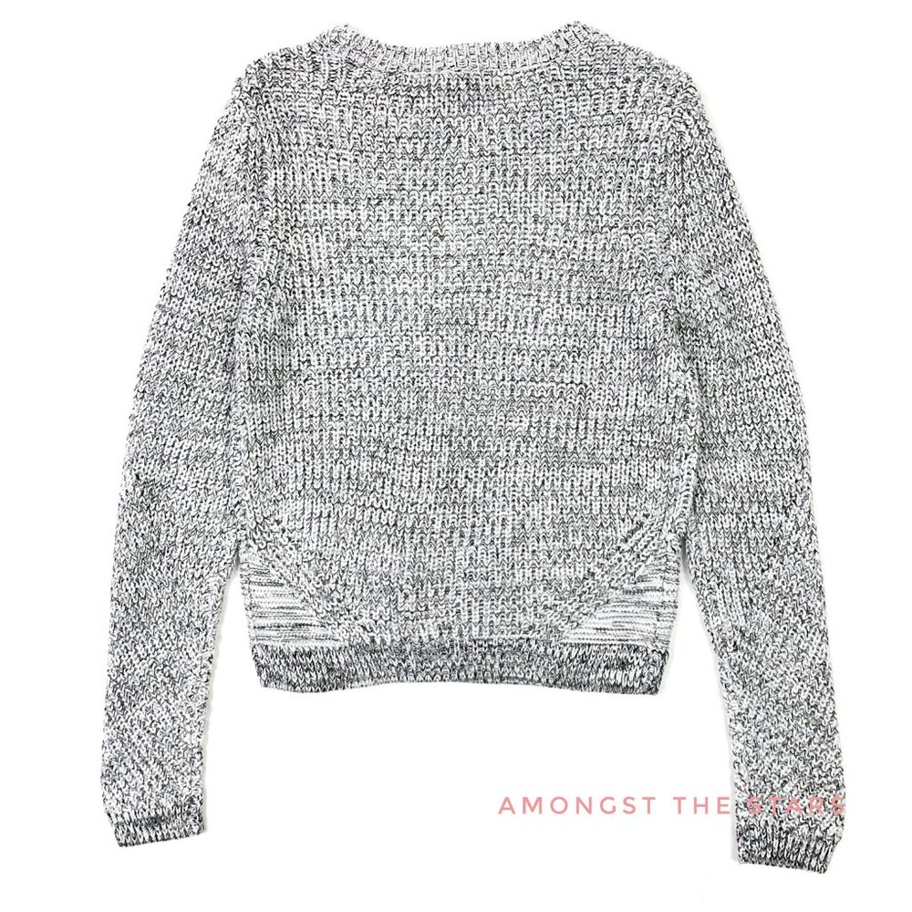 H&M Black And White Openwork Ribbed Knit Sweater - Picture 8 of 8